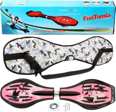 Produktbild von FunTomia® mit LED-Rollen  - 1750 - Design pink Blume - Waveboard ORIGINAL