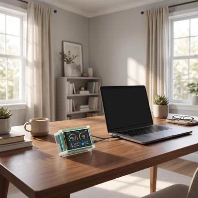 Produktbild von Luftqualitätsmessgerät Feinstaubmessgerät - PM2.5 und Formaldehyd - Tragbar - Temperatur und Luftfeuchtigkeit - Farbdisplay 2,8 Zoll - Für Zuhause, Büro und Auto