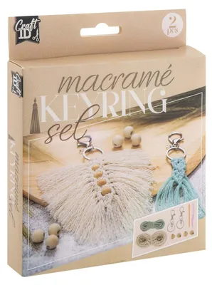 Produktbild von Kreative Bastelgruppe Makramee-Schlüsselanhänger, 2 Stk.