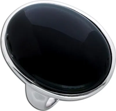 Produktbild von Onyx Ring Sterling Silber 925 tiefschwarzer Edelstein 18
