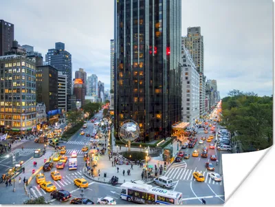 Produktbild von MuchoWow® Poster New York - Broadway - Taxi 160x120 cm - Foto Plakat