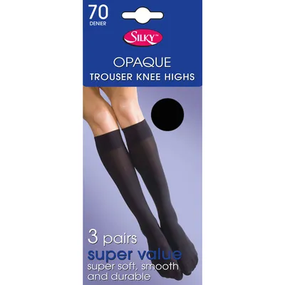 Produktbild von Silky Damen Opaque 70 Denier Kniestrümpfe, blickdicht, 3 Paar LW194 (One Size (EUR 36-42)) (Schwarz)