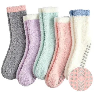 Immagine prodotto di Calzini caldi e antiscivolo per donna, taglia 36-42, serie colorata