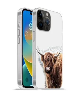 Produktbild von MuchoWow® Handyhülle Schutzhülle Hülle für Apple iPhone 14 Pro Max Schottischer Highlander - Farbe - Grau Silikon Softcase Handy Hülle - Hardcover