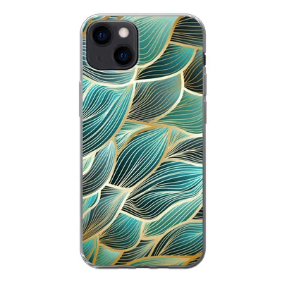 Produktbild von MuchoWow® Handyhülle Schutzhülle Hülle für iPhone 13 Muster - Gold - Abstrakt - Welle Silikon Softcase Handy Hülle - Karteninhaber