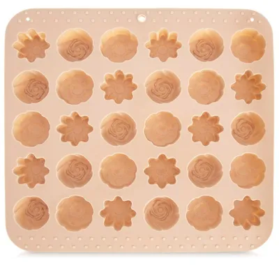 Produktbild von Orion | Pralinenform - Für 30 Stück - Antihaftbeschichtet - Silikon - Blumen Keksform 2,8x2,8 cm