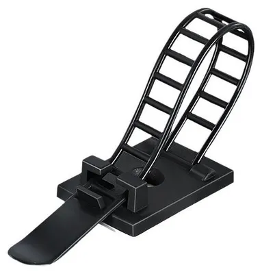 Produktbild von Kabelhalter selbstklebend 100 Stück, Kabelmanagement Clips Büro, starke Haftung bis 5kg, verstellbar, für Schreibtisch & Werkstatt