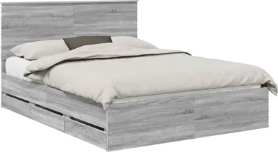 Zdjęcie produktu dla vidaXL Rama łóżka Sonoma szara 150 x 200 cm Drewno inżynieryjne