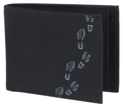 Immagine prodotto di oxmox portafoglio New Cryptan RFID Protect Pocketbörse Footsteps Print Grey Black nero