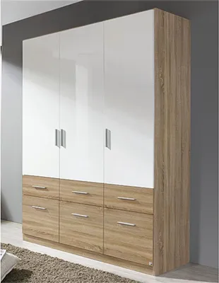 Produktbild von Kleiderschrank Celle Extra ca. 136x197 cm 6 Schubladen weiß sonoma