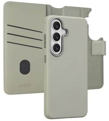 Productafbeelding van Accezz Leather Bookcase 2-in-1 met MagSafe voor de Samsung Galaxy S26 - Light Grey