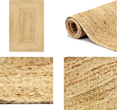 Obrázek produktu pro vidaXL Koberec Handmade Jute Natural 120x180 cm - Koberec - Koberec - Tkaný koberec