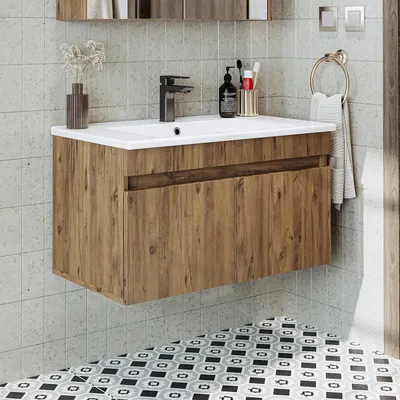 Produktbild von Roomart ATRIA-85 Badmöbel-Set 2-teilig 85 cm breit, Eiche