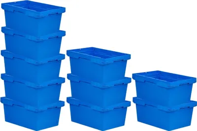 Produktbild von SparSet 10x Conical Mehrweg-Stapelbehälter Blau | HxBxT 27,3x40x60cm | 47 Liter | Lagerbox Eurobox Transportbox Transportbehälter Stapelbehälter