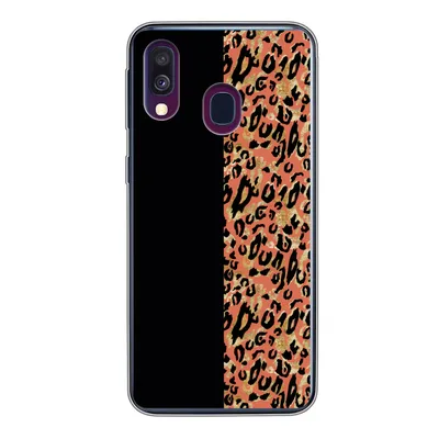 Produktbild von MuchoWow® Handyhülle Schutzhülle Hülle für Samsung Galaxy A40 Pantherdruck - Gold - Schwarz Silikon Softcase Handy Hülle - Handy-Tasche