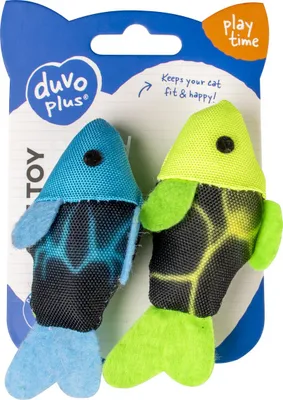 Produktbild von Duvoplus Cat Toy Flash Fische - blau/grün
