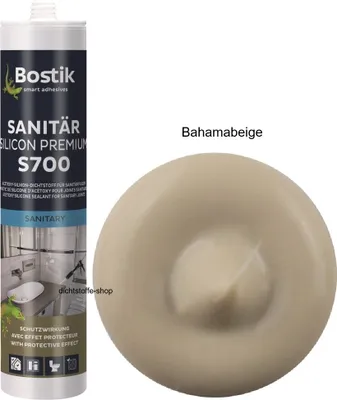 Produktbild von Bostik S700 Sanitärsilicon Premium 300ml Kartusche 1K Silikon Fugen Dichtstoff Bahamabeige