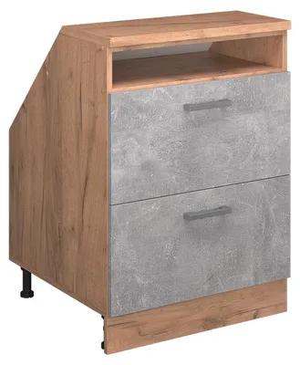 Immagine prodotto di Mobile sottotetto Vicco Rion Calcestruzzo 60 x 81.6 cm con 2 cassetti, carcassa 60 cm profondità, Model 60421