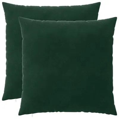 Image de vidaXL Coussins décoratifs HEERLEN, lot de 2, vert foncé, velours
