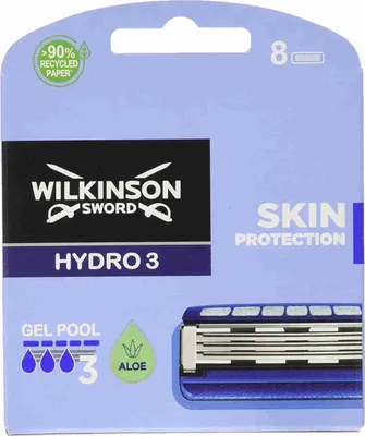 Obrázek produktu pro Náhradní hlavice holicího strojku Wilkinson Hydro 3 Skin Protection - 8 kusů