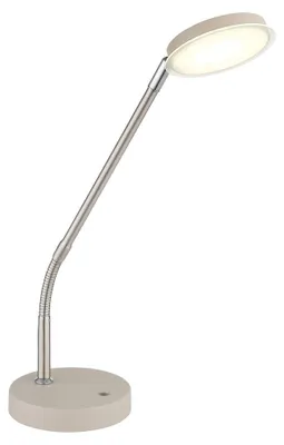 Zdjęcie produktu dla Lampa biurkowa LED SILVIO, kolor piaskowy, ściemniacz dotykowy, metal, wysokość 53,5 cm