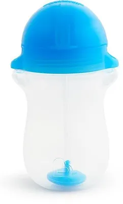 Zdjęcie produktu dla Munchkin MUNCHKIN gertuvė su šiaudeliu ir svareliu, mėlynos spalvos, 12mėn+, 296ml, 01246101