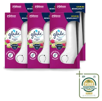Imagen del producto de 6 unidades de ambientador Glade Sense & Spray, aroma "Relajante Zen", 18 ml, pack ahorro