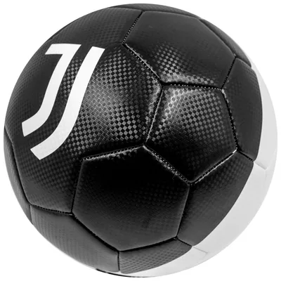 Immagine prodotto di Palla da calcio Juventus FC, design esagonale a due colori, taglia 5, nera e bianca, articolo ufficiale per i tifosi