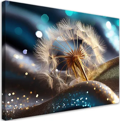 Immagine prodotto di Quadro su tela Kwiat Abstrakcja Rośliny 90x60 Feeby Blu quadro per la parete pronto per essere appeso
