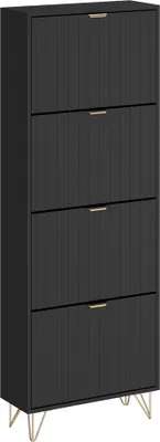 Image de Armoire à chaussures Vicco Helge Noir 60x166.7cm 4 compartiments, Model 54236