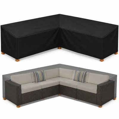 Produktbild von Gartenmöbel Abdeckung UV Beständiges Schutzhülle Wasserdicht Winddicht für Outdoor Loungemöbel L-Form 300x300x98cm