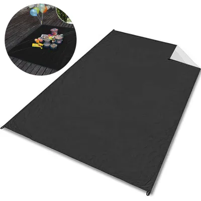 Produktbild von Wasserdichte Picknickdecke für draußen, kompakte, leichte, faltbare, sanddichte Taschenmatte für Strand/Wandern/Reisen/Camping/Festivals/Sportveranstaltungen mit Taschenschlaufen und Heringen