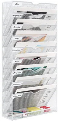 Produktbild von Mail Organizer - 10-lagiger A4 Dokumentenhalter - Wandhalterung - Zeitschriftenhalter