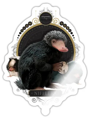Produktbild von Spreadshirt Phantastische Tierwesen Nifflers Sticker Aufkleber, 10 x 10 cm, Weiß glänzend