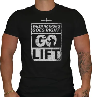 Produktbild von Sport-Knight® Herren Fitness T-Shirt "When Nothing Goes Right Go Lift"