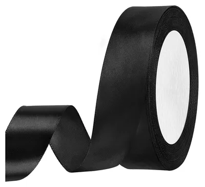 Satinschleife 20 m, 20 mm, Schwarz, Polyester
