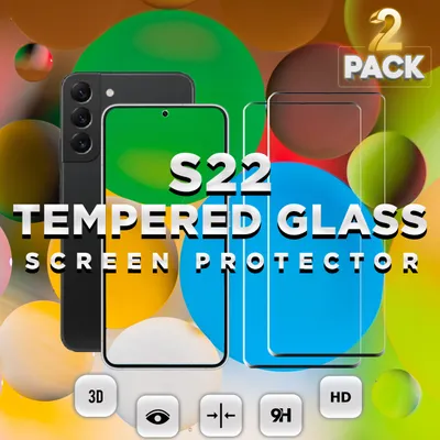 Obrázek produktu pro 2 balení Samsung Galaxy S22 - 9H tvrzené sklo - Vysoce kvalitní 3D ochrana displeje