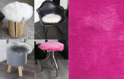 Produktbild von Heitmann australisches Lammfell Deko runde Sitzauflagen 45 cm pink