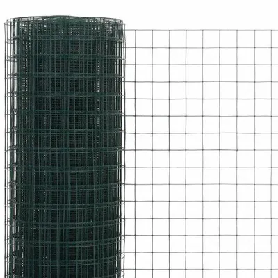 Image de Outil de jardinage - 25 x 0,5 mètre - Mailles fines 12 x 12 mm - Revêtement PVC vert - Filet de jardin - Filet de clôture - Filet de pelouse