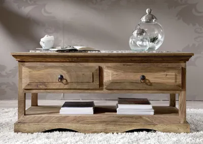 Produktbild von MASSIVMOEBEL24 Couchtisch Sheesham 110x50x50 grau geölt LEEDS #44
