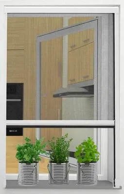 Produktbild von Fliegengitter Alu-Fenster-Rollo home protect easyHOLD weiss 80x130 cm