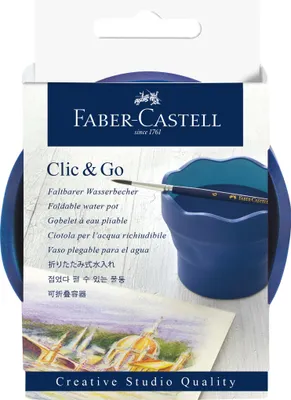 Produktbild von Faber Castell Wasserbecher Clic&Go Creative Studio blau