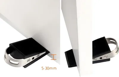 Immagine prodotto di set di 5 - Fermaporta a pavimento 12 x 5 x 3 cm, fermaporta in gomma, fermaporta a pavimento in acciaio inox e gomma, protezione a cuneo, fermaporta in gomma antiscivolo, cuneo fermaporta, protezione porta, 5 fermaporta