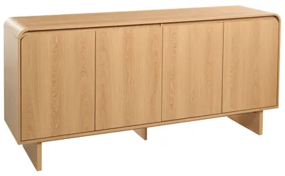 Zdjęcie produktu dla BELIANI Szafka czterodrzwiowa jasnobrązowa płyta pilśniowa 160 cm styl japandi salon