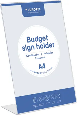 Obrázok produktu pre EUROPEL  351000 EUROPEL Tischaufsteller Budget, DIN A4 hoch, schräg