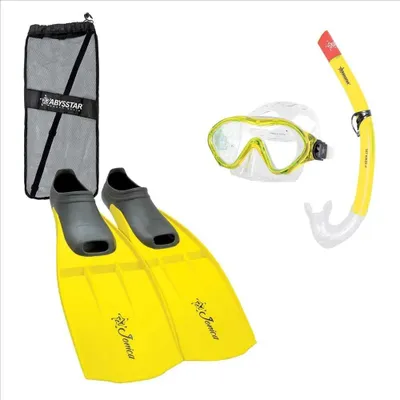 Image de Ensemble de plongée junior Abysstar Logo Jaune EU 35-36 Jaune EU 35-36