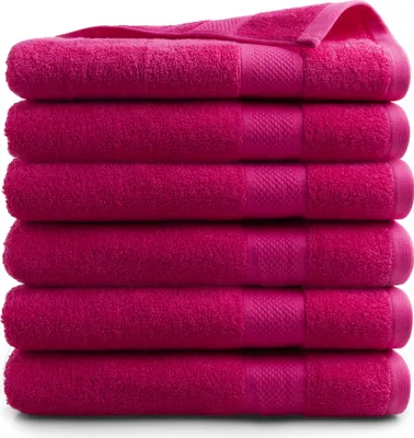 Produktbild von DoubleDry Hotel Kollektion Badetücher Set - 6 Teilig - 100% Baumwolle - 500 g/m² - Weich - 70x140 cm - Rosa