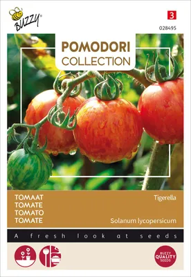 Image de Buzzy Pomodori Tomate Tigerella Graines - Environ 1,5 gr | Buzzy_028495