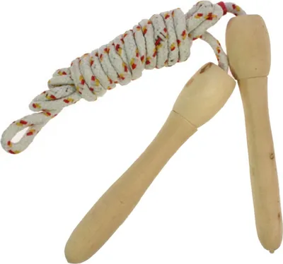 Produktbild von Springseil Seilspringen Hüpfseil Skipping Rope Sprung Seil Holzgriffe 2m