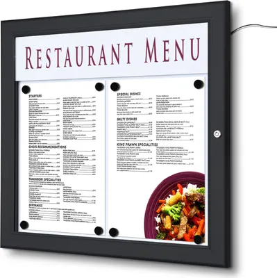 Produktbild von Showdown Speisekartenhalter LED Outdoor - 2x DIN A4 quer - Aluminium / Stahl - Schwarz